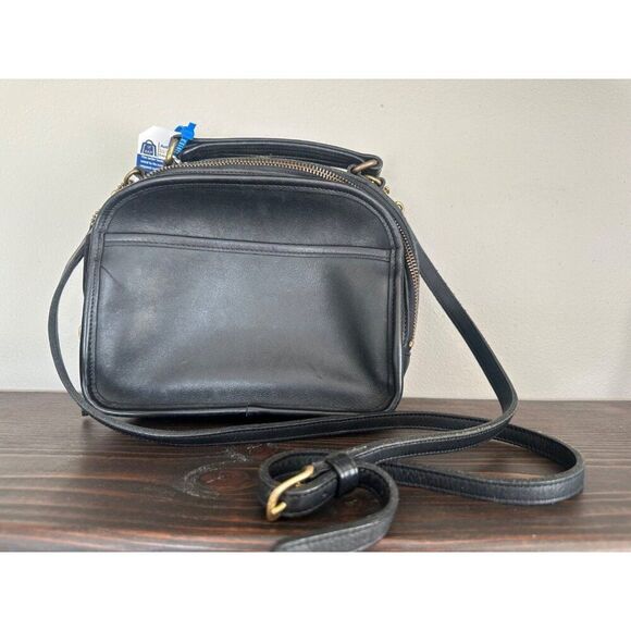 Vintage Coach Classic Lunch Box Top Handle Black Leather Shoulder Bag 9991 - Picture 1 of 14